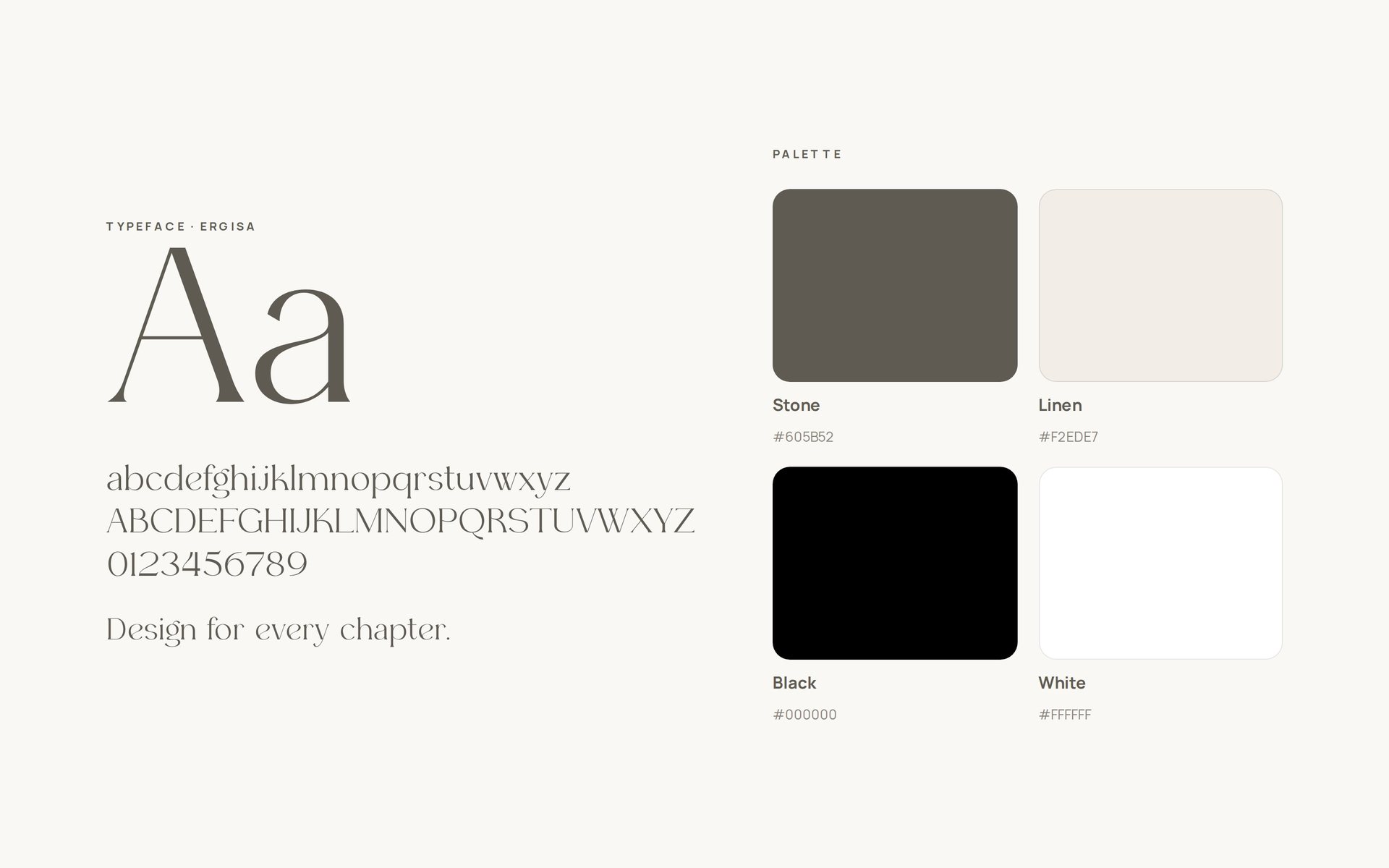 clr.me typeface Ergisa and color palette
