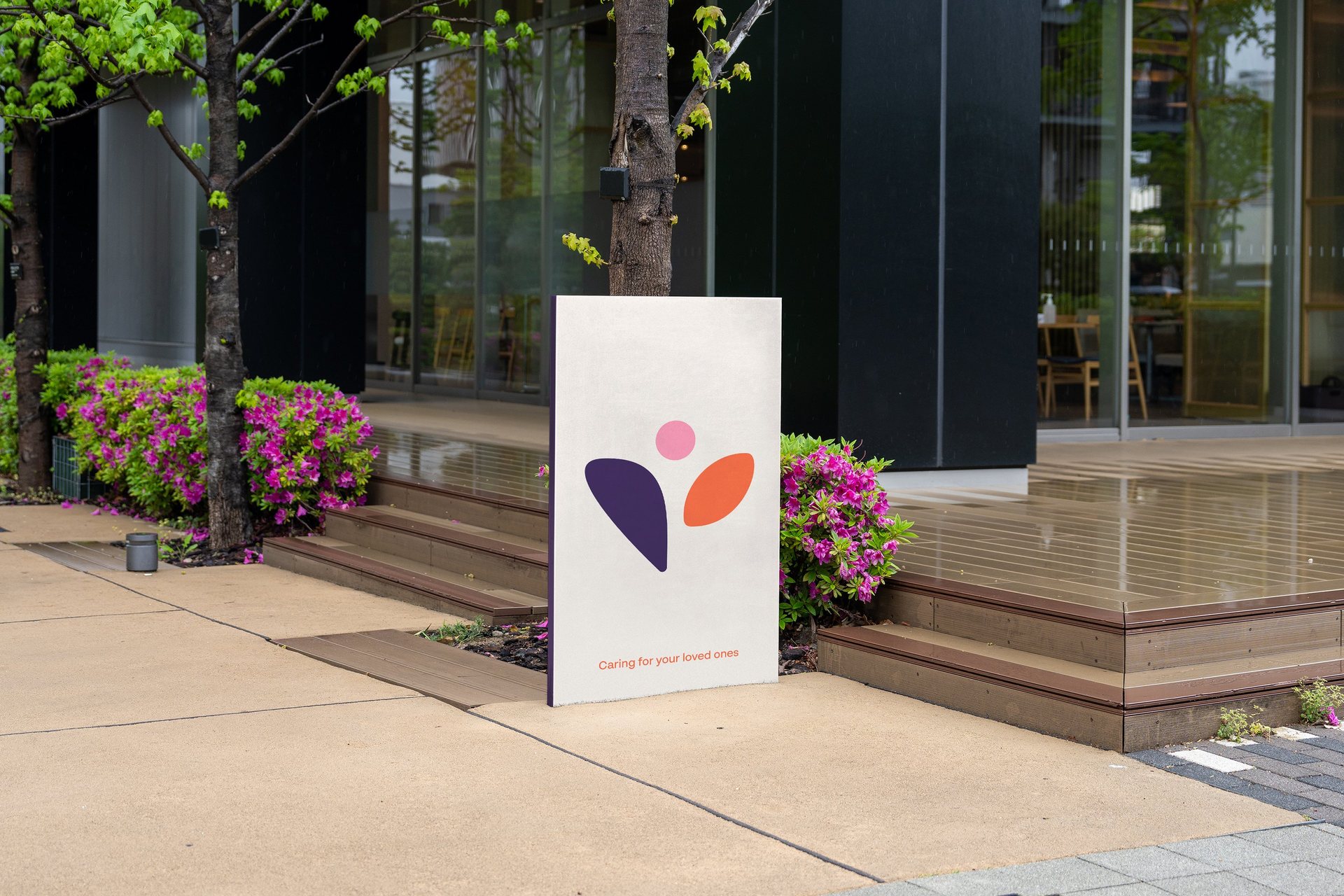Seventh Haven sign outside a building with the logo mark and tagline