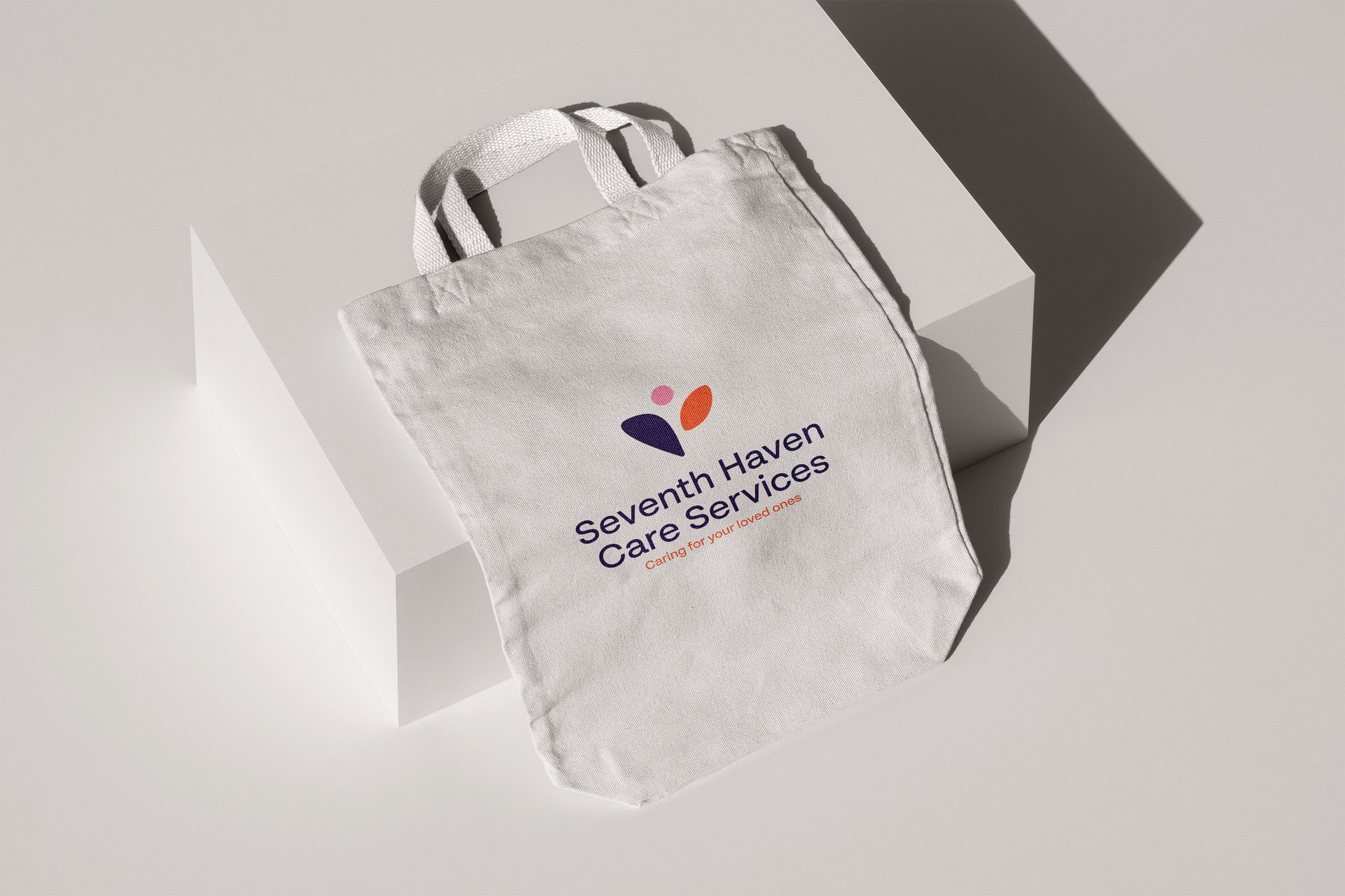 Canvas tote bag printed with the Seventh Haven logo